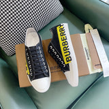Burberry White Chunky Platform Sneakers - Lifestyle Styling Shot