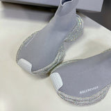 Balenciaga Grey Pointed-Toe Stiletto Heels - Back View