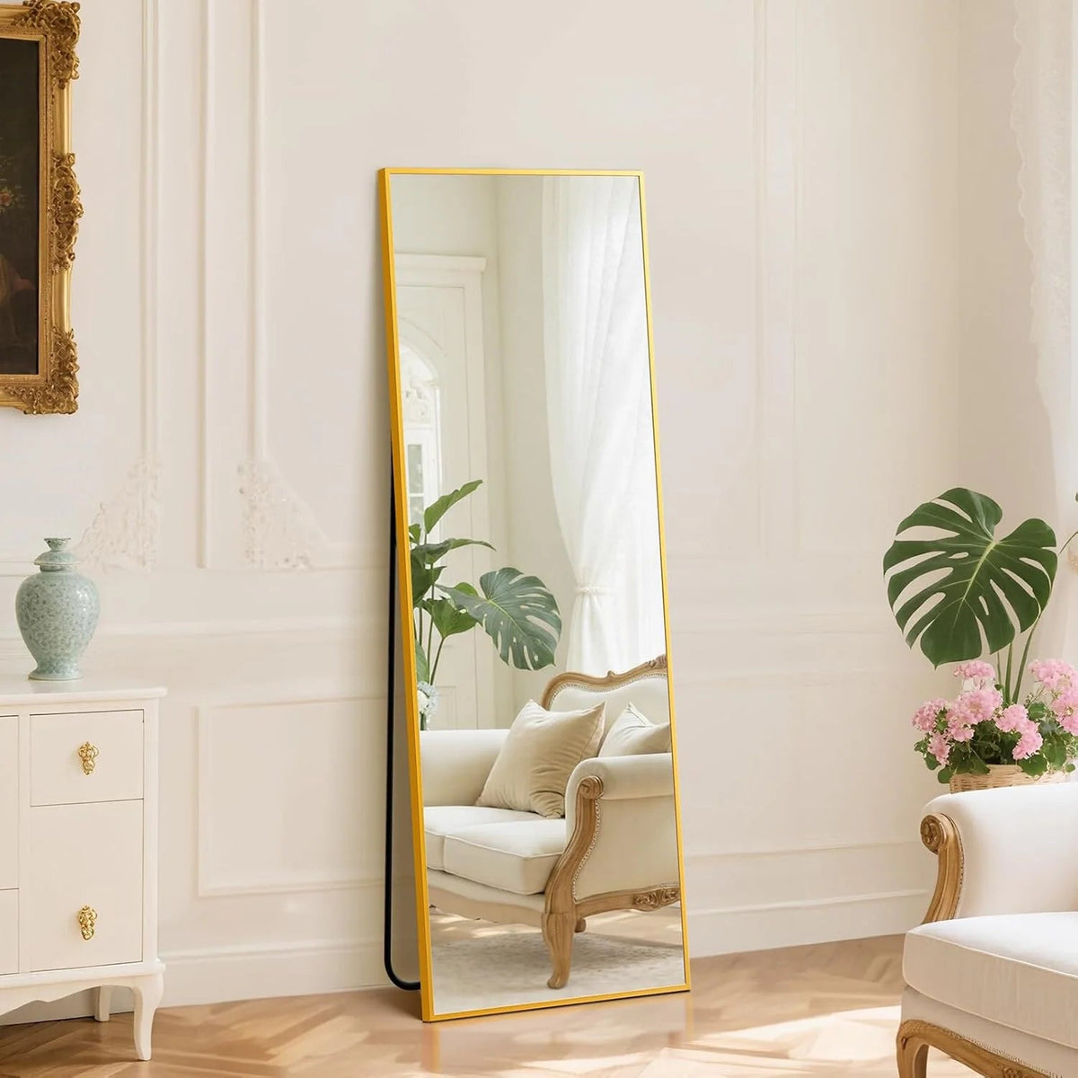 Full Length Mirror with Stand, Floor Mirror with Frame
