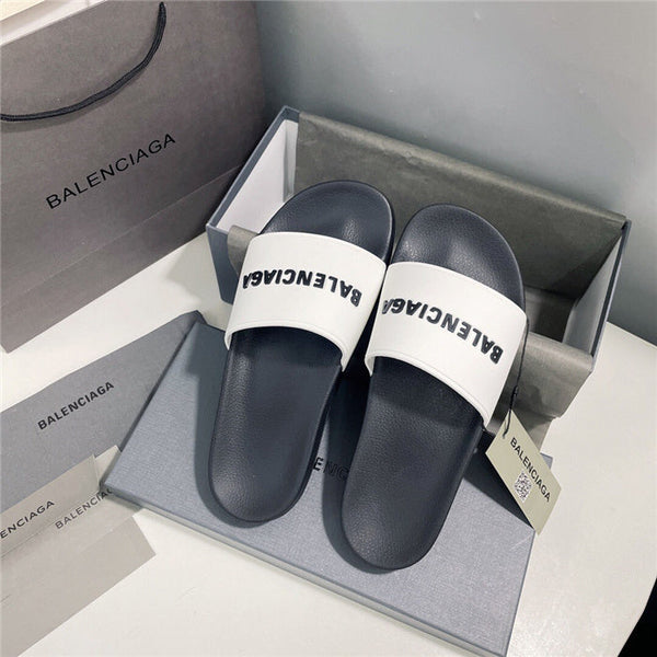 Balenciaga sandals Style 144 - close-up of iconic logo design