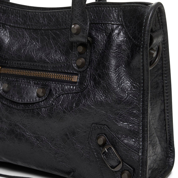 Close-up of Balenciaga shoulder bags hardware and fine stitching