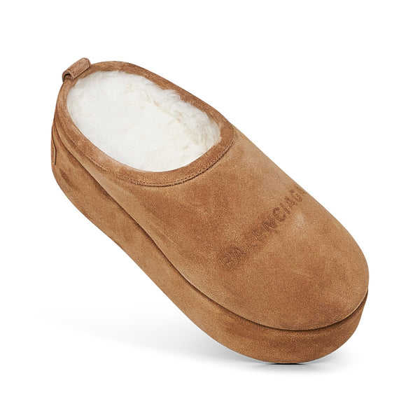 Close-up of Balenciaga mules & clogs hardware and fine stitching