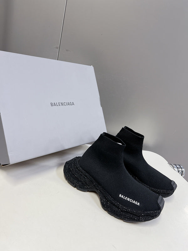 Balenciaga Burgundy Combat Boots - Front View