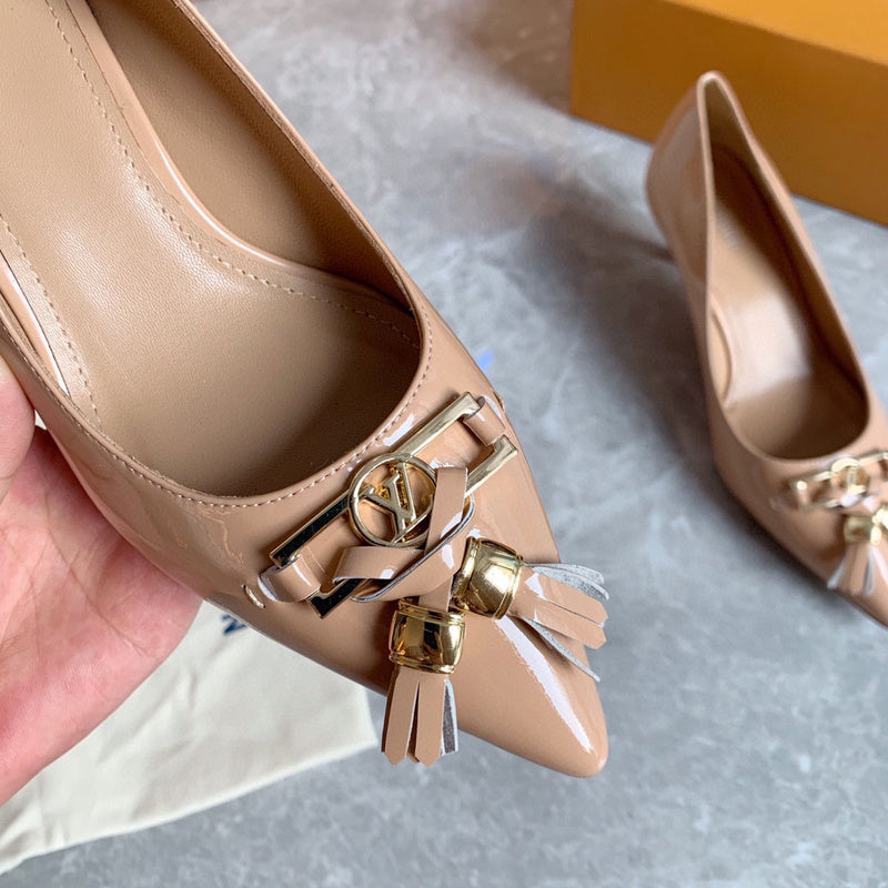 Close-up of Louis Vuitton shoes craftsmanship