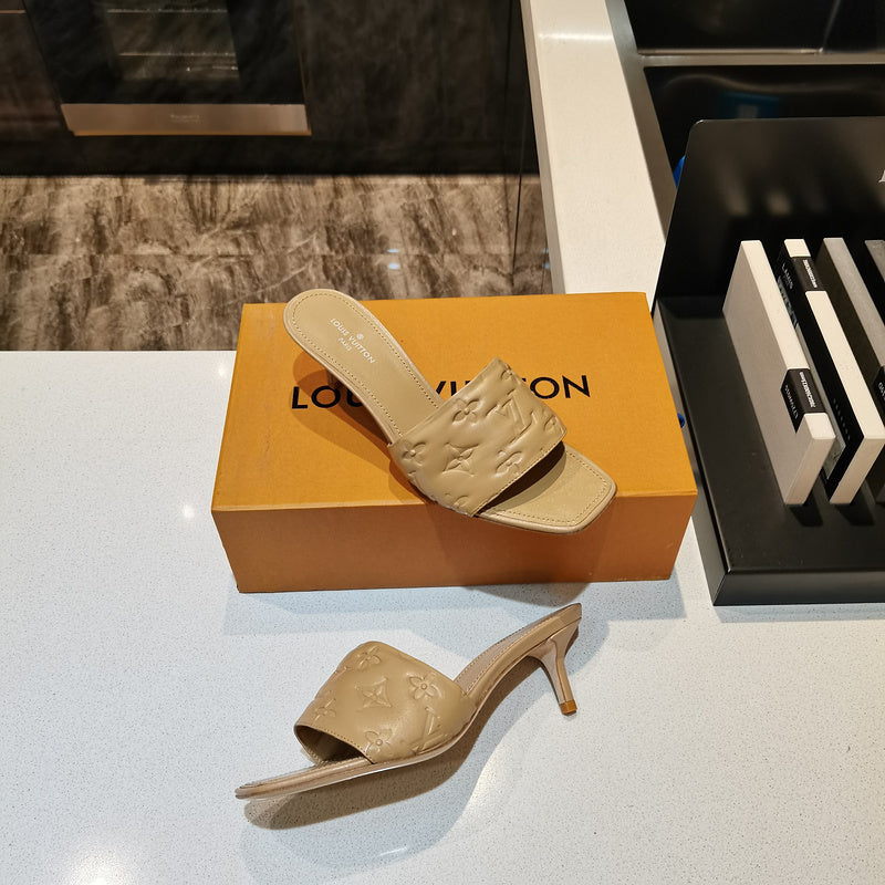 Louis Vuitton Nude Ankle Strap Heels - Sole Detail View