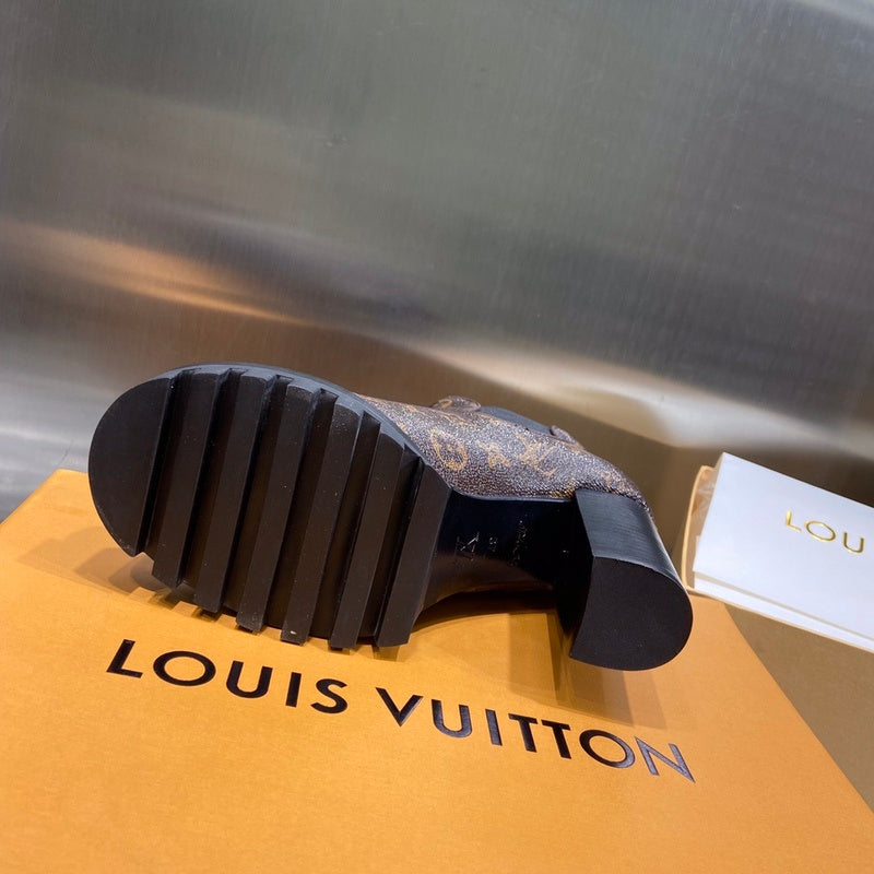 Louis Vuitton Beige Block Heel Pumps - Lifestyle Styling Shot