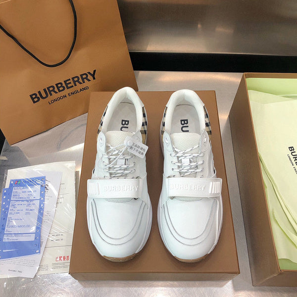 Burberry Beige Low-Top Sneakers - Side Profile View