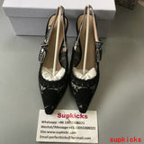 Dior Burgundy Platform Heels - Angled View