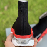 Balenciaga Red Chelsea Boots - Back View