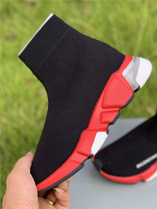 Balenciaga Red Chelsea Boots - Full Silhouette View