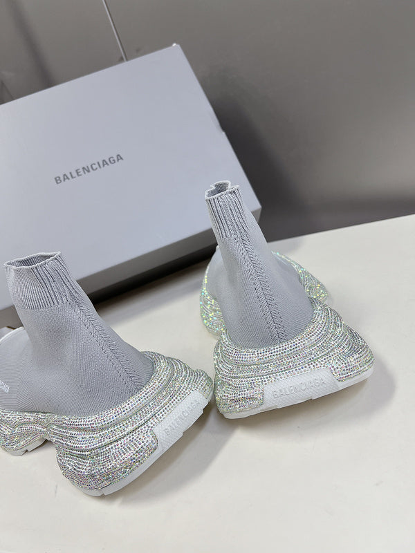 Balenciaga Grey Pointed-Toe Stiletto Heels - Sole Detail View