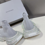 Balenciaga Grey Pointed-Toe Stiletto Heels - Sole Detail View