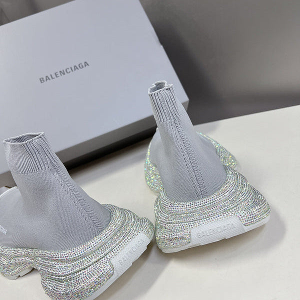 Balenciaga Grey Pointed-Toe Stiletto Heels - Sole Detail View