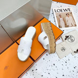 Hermès Camel Flat Thong Sandals - Sole Detail View