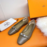 Hermès Camel Ankle Strap Heels - Front View