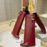 Givenchy Burgundy Bow-Detail Flats - Heel Detail View