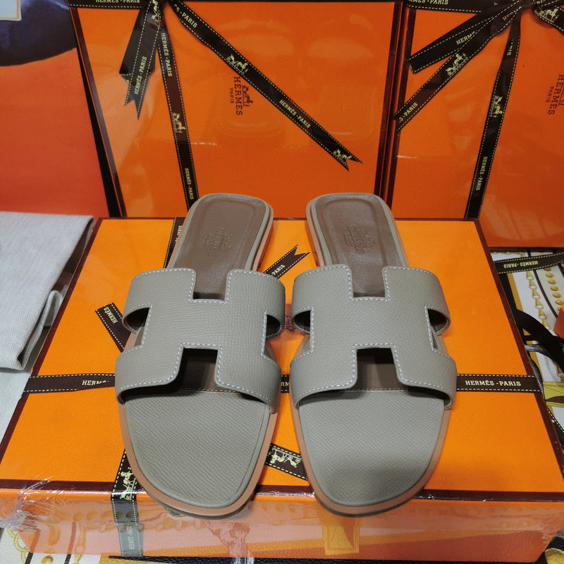 Hermès Tan Block Heel Sandals - Lifestyle Styling Shot