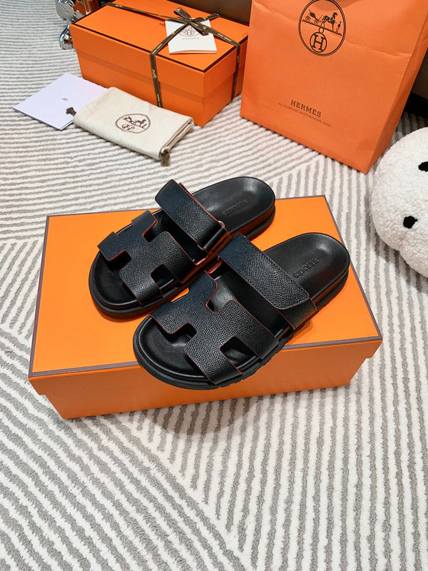 Hermès Nude Espadrille Wedge Sandals - Angled View