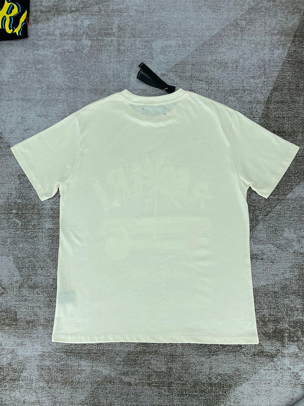 Close-up of Amiri t-shirt craftsmanship