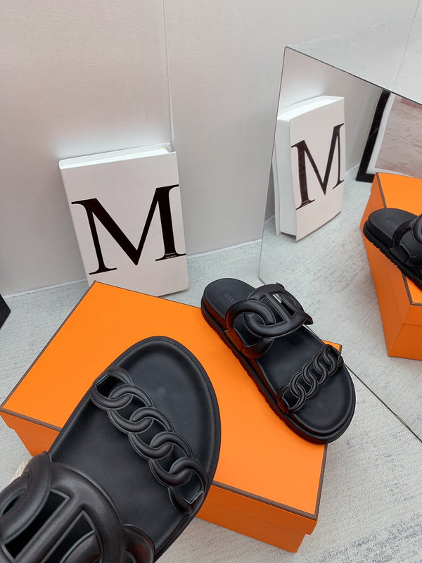 Hermes shoes Style 335 - close-up of timeless elegant design (alternate angle)