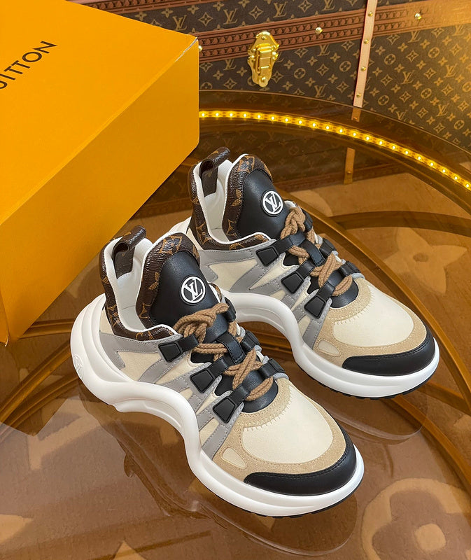 Louis Vuitton Chocolate Brown Combat Boots - Front View
