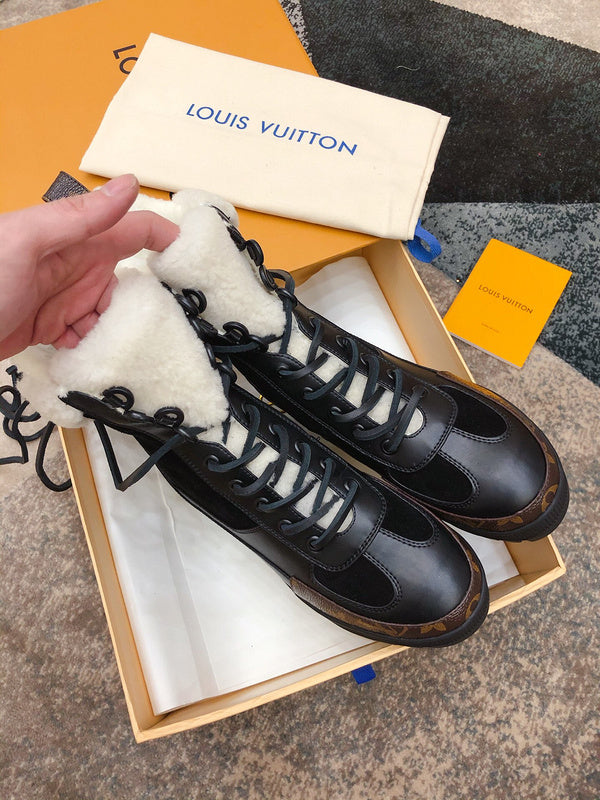 Close-up of Louis Vuitton shoes craftsmanship