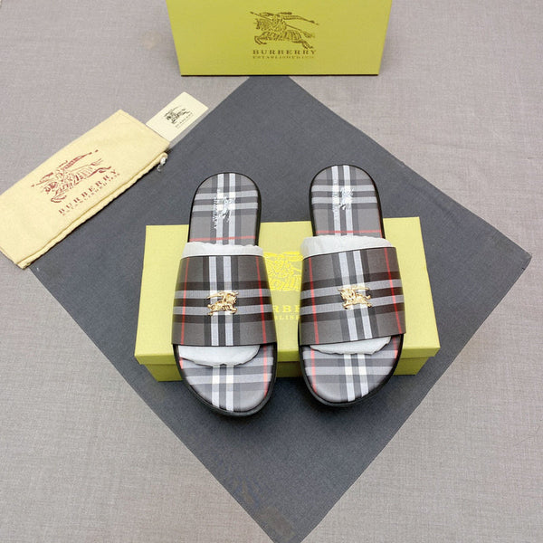 Burberry Grey Slingback Heels - Side Profile View