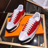 Hermès Red Slip-On Sneakers - Detail Shot of Craftsmanship
