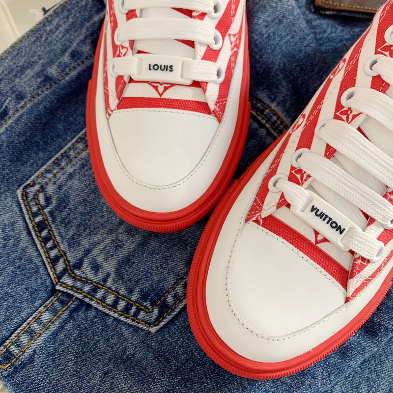 Close-up of Louis Vuitton shoes craftsmanship