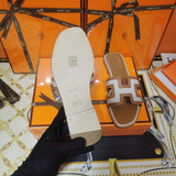 Hermès Chocolate Brown Slide Sandals - Back View
