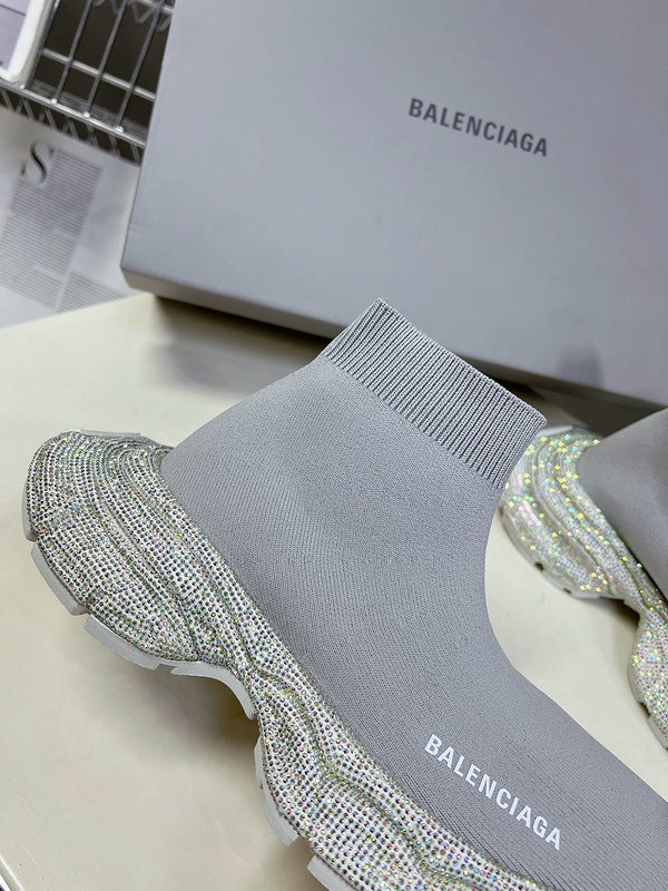 Balenciaga Grey Pointed-Toe Stiletto Heels - Lifestyle Styling Shot