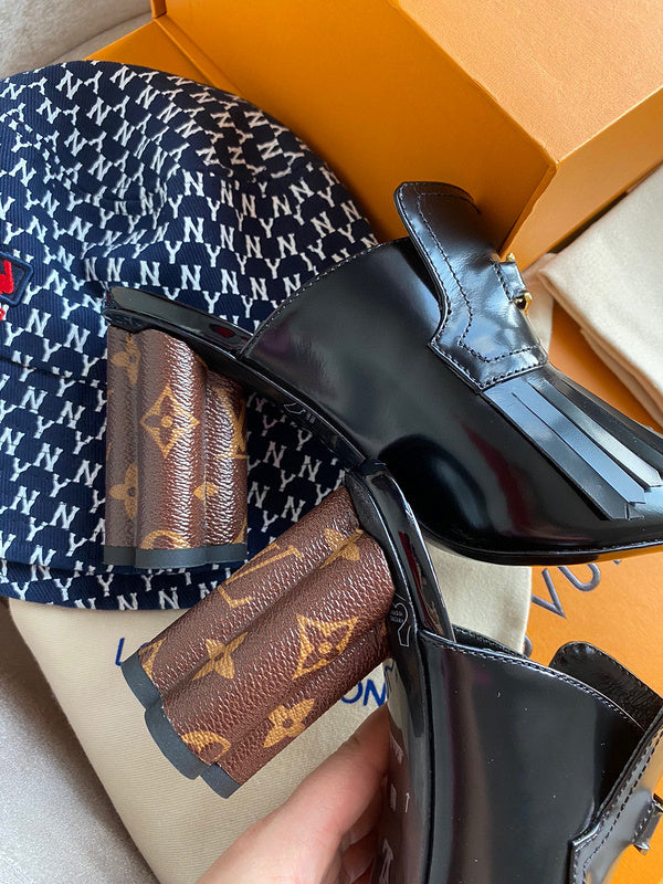 Close-up of Louis Vuitton shoes craftsmanship