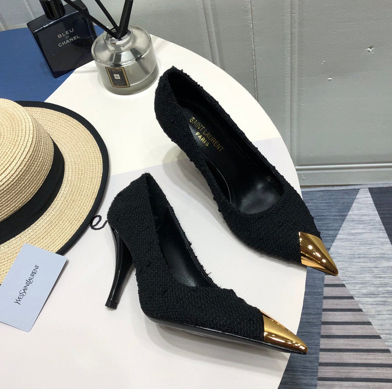 Close-up of Saint Laurent shoes craftsmanship