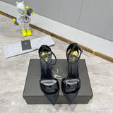 Close-up of Saint Laurent shoes craftsmanship