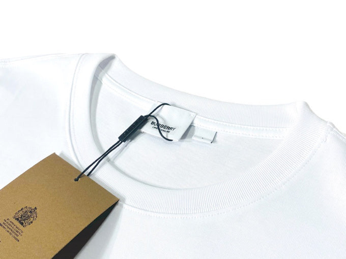 Close-up of Burberry t-shirt craftsmanship