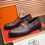 Hermès Camel Block Heel Pumps - Front View