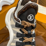Louis Vuitton Chocolate Brown Combat Boots - Toe Detail View