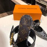 Louis Vuitton Red Pointed-Toe Stiletto Heels - Heel Detail View