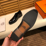 Hermès Black Pointed-Toe Flats - Heel Detail View