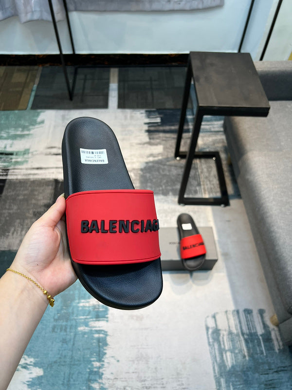 Balenciaga Burgundy Ankle Strap Sandals - Heel Detail View