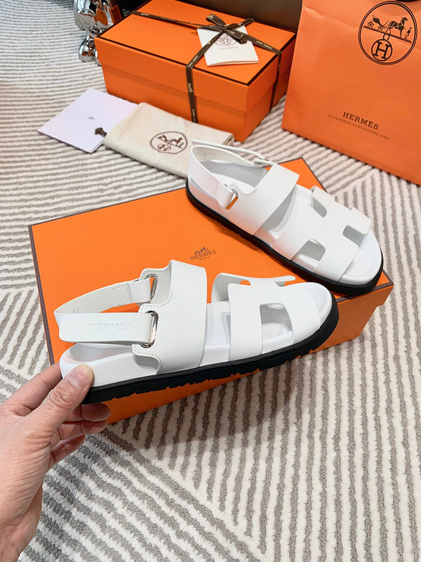 Hermès Black Crisscross Strap Sandals - Back View