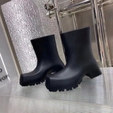 Balenciaga Beige Chunky Platform Sneakers - Front View