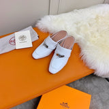 Hermès Beige Slingback Heels - Side Profile View