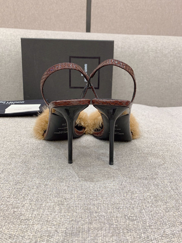 Close-up of Saint Laurent shoes craftsmanship