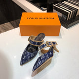 Louis Vuitton Camel Platform Heels - Angled View