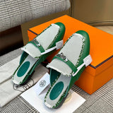 Hermes shoes Style 210 - close-up of bold signature style
