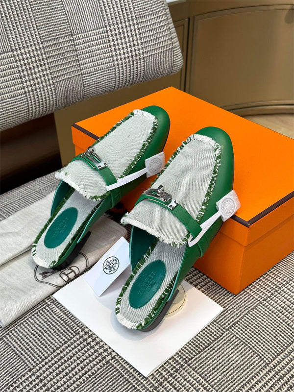 Hermès Grey Combat Boots - Angled View