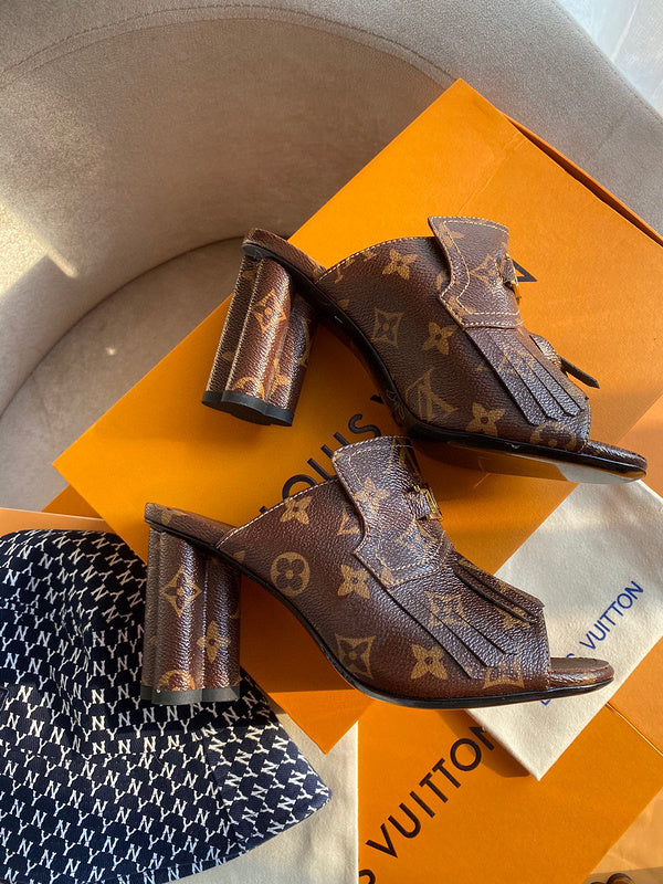 Close-up of Louis Vuitton shoes craftsmanship