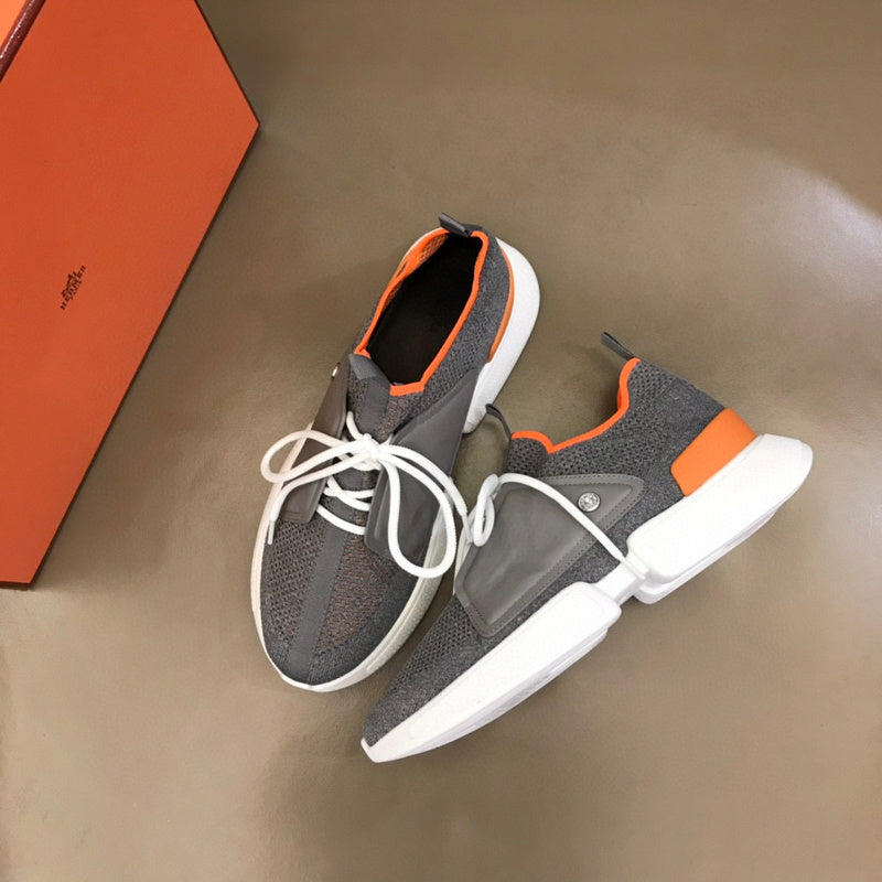 Hermès Tan Chunky Platform Sneakers - Sole Detail View
