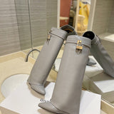 Givenchy Camel Pointed-Toe Stiletto Heels - Heel Detail View